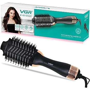 فرشاة هواء ساخن احترافية موديل V-492 للنساء من في جي ار، (لون أسود)