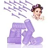 10pcs Self Grip Rollers Salon Hair Dressing Curlers Hair Rollers Self+10 CLIPS adhesive Plastic Hair Curlers DIY Curly Curlers Hairstyle Tools 2.5 cm (MULTICOLOR)
