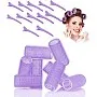 10pcs Self Grip Rollers Salon Hair Dressing Curlers Hair Rollers Self+10 CLIPS adhesive Plastic Hair Curlers DIY Curly Curlers Hairstyle Tools 2.5 cm (MULTICOLOR)