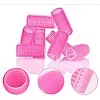 10pcs Self Grip Rollers Salon Hair Dressing Curlers Hair Rollers Self+10 CLIPS adhesive Plastic Hair Curlers DIY Curly Curlers Hairstyle Tools 2.5 cm (MULTICOLOR)