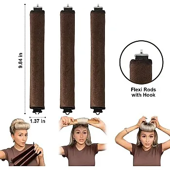 DENMILE 3PCS Heatless Curler for Women Hair Curler Without Heat Heatless Curler Satin Curling Rod with Hook No Heat Rollers for All Hair Types Heatless Curls Hair Roller Heatless Curls Headband