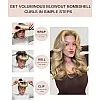 Fekra 3 Set Jumbo Heatless Hair Curlers for Long Hair Rods Heatless Curls Curling Headband No Heat Hair Rollers for Long Hair Volume Blow Out Women Hair Waver Tool (Black, Large)