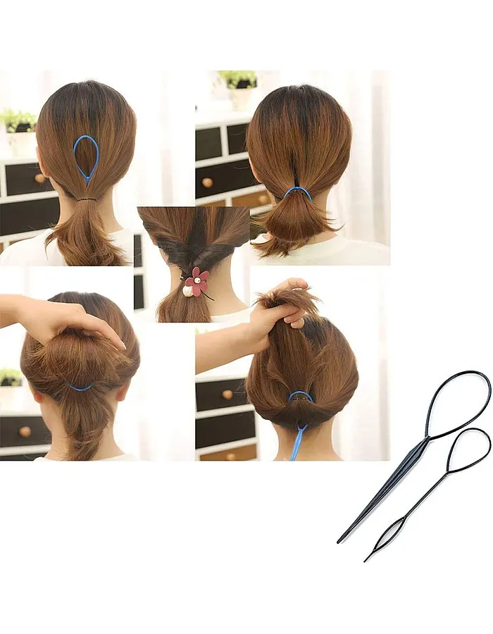 Hair Braiding Tools Hair Loop Styling Tools French Braiding Tools Hair Pull-Through Tools DIY Hair Styling Tools Hair Braiding Tools for Women and Girls (Pack of 6 )