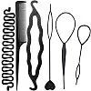 Hair Braiding Tools Hair Loop Styling Tools French Braiding Tools Hair Pull-Through Tools DIY Hair Styling Tools Hair Braiding Tools for Women and Girls (Pack of 6 )