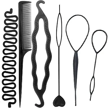 Hair Braiding Tools Hair Loop Styling Tools French Braiding Tools Hair Pull-Through Tools DIY Hair Styling Tools Hair Braiding Tools for Women and Girls (Pack of 6 )