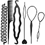 Hair Braiding Tools Hair Loop Styling Tools French Braiding Tools Hair Pull-Through Tools DIY Hair Styling Tools Hair Braiding Tools for Women and Girls (Pack of 6 )