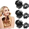 Satin Heatless Hair Curler, 6PCS Hair Rollers for Heatless Curls with Hair Caps, Curling Set for Sleep in Overnight, Lotus Root Powder Color