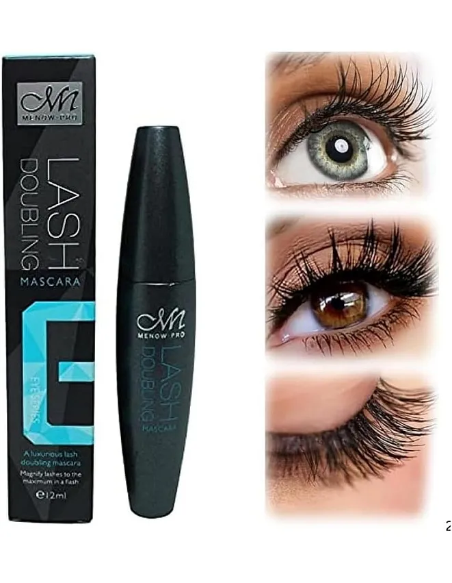 DOUBLE Lash Mascara, Waterproof Long Lasting Mascara Black Volume and Length Natural, Exquisitely Full, Lengthening Thickening Softer Fuller Lashes Amplify Smudge-Proof Eyelash Mascaras 12g