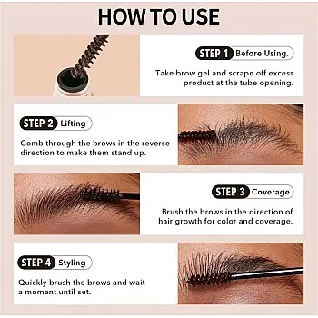 EYEBROW CREAM MASCARA -Eyebrow Mascara, Long Lasting, Eyebrow Fixing, Defining, Shape & Fill Brows, Liquid Eyebrow Make up, Volumizing, Natural Looking (03-AUBRUN)