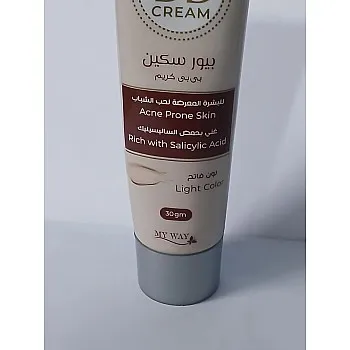 كريم بى بى بيور سكين لتوحيد لون البشرة و اخفاء العيوب و تقليل حب الشباب والبقع السوداء _ غنى بحمض الساليسيليك _ 30 جرام (فاتح)