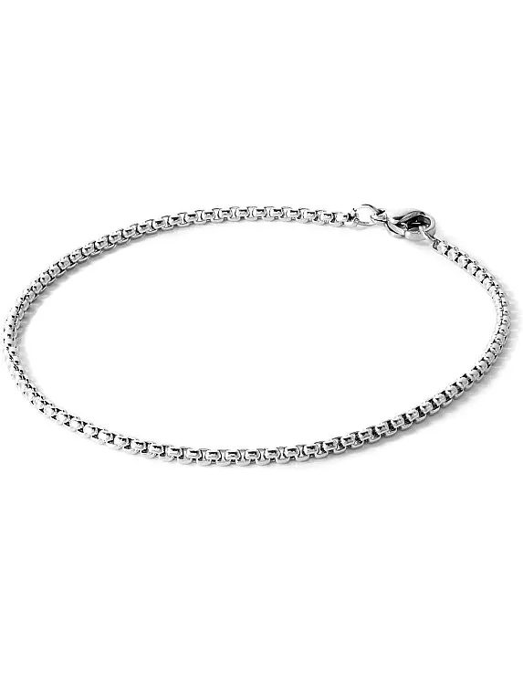 SEIYA INTERNATIONAL Men's Stainless Steel Bracelet, Accessories, Venetian Chain, Thin, Silver