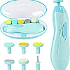 Baby Nail Trimmer Electric, Lupantte Safe Baby Nail File, Baby Nail Clippers with Light and 6 Grinding Pads for Newborn Infant Toddler or Adults Toes and Fingernails, Kids Nail Care, Polish and Trim