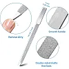 Diamond Nail File Stainless Steel Double Side Nail File Metal Buffer Women Men Fingernails Toenails Manicure for Salon and Home, Silver-20cm