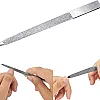 Diamond Nail File Stainless Steel Double Side Nail File Metal Buffer Women Men Fingernails Toenails Manicure for Salon and Home, Silver-20cm
