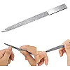 Diamond Nail File Stainless Steel Double Side Nail File Metal Buffer Women Men Fingernails Toenails Manicure for Salon and Home, Silver-20cm