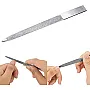 Diamond Nail File Stainless Steel Double Side Nail File Metal Buffer Women Men Fingernails Toenails Manicure for Salon and Home, Silver-20cm