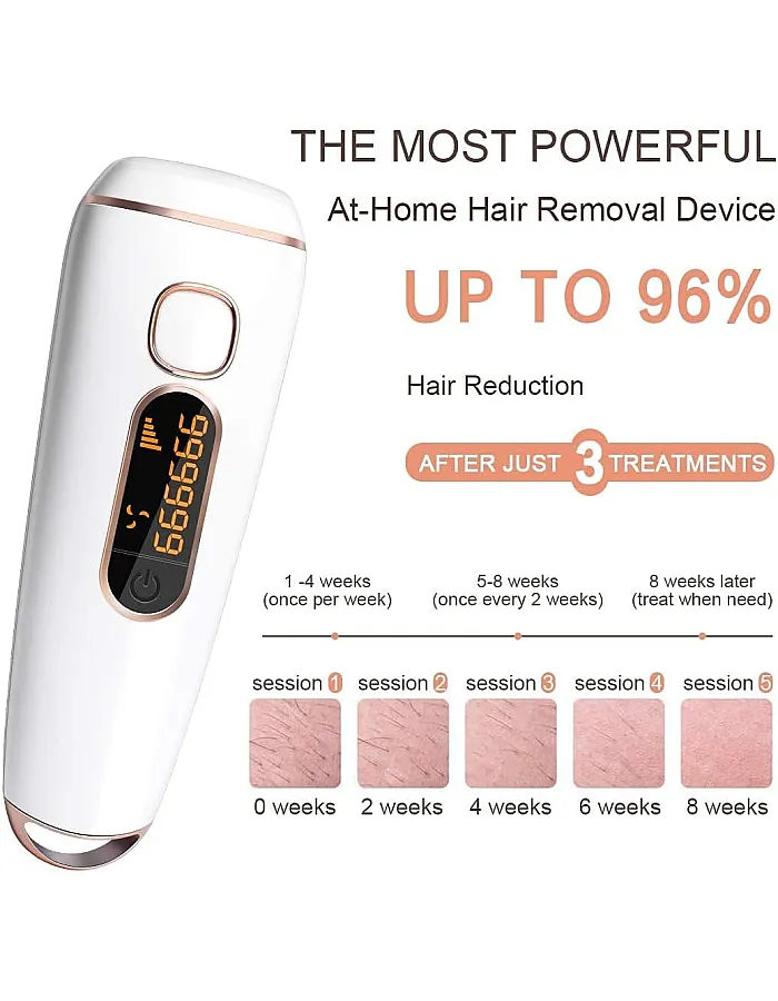 Arabest IPL Cordless Laser Hair Remover Device,999 Flashes Device Light Pulses Painless Permanent Hair Remover for Women Men for Armpits, Face, Bikini, Arms, Legs, Use at Home