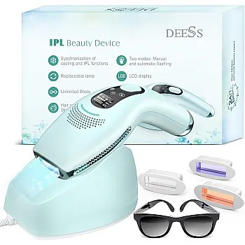 DEESS Permanent Hair Removal System, for Women and Men - 3-IN-1 Model