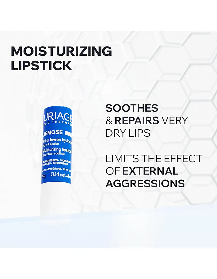 Uriage Xemose Lip Balm With Hyluronic Acid, Shea Butter & Vitamin C - Ultra-Soft Soothing Balm For Very Dry, Sensitive Chapped Lips - Intense Hydration And Protection Lip Care - Fragrance-Free