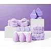 14 Piece Professional Makeup Sponge Set – Soft Beauty Blender Sponges with Hair Band, Applicator Pads & Headband – Apply Foundation & Powder with Precision and Style (Purple)