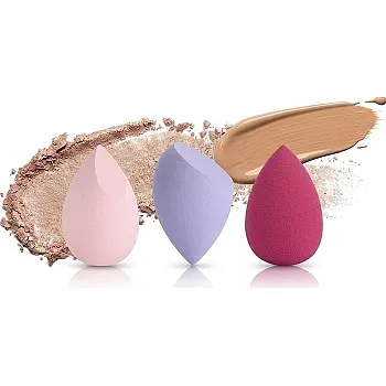 Make Up Sponge Set, 3 Pieces Beauty Blender Sponge, Make Up Sponge, Wet and Dry, for Cream, Liquid Foundation, Liquids and Powder -multicolor with box