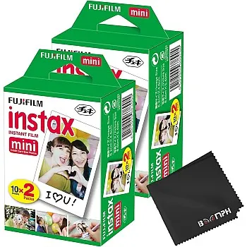 Fujifilm Boomph's Instax Mini Instant Film Kit: 40 Shoots Total, (10 Sheets x 4) - Capture Memories Anytime, Anywhere