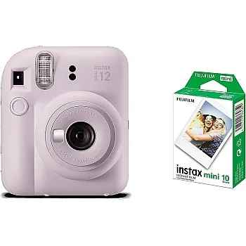 Fujifilm Instax Mini 12 Instant Camera - Lilac Purple + 1 Pack Film