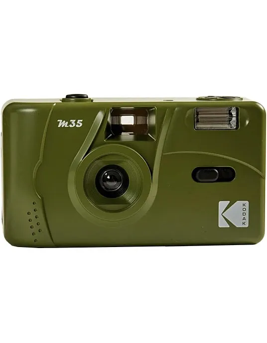 KODAK M35 DA00254-35mm Rechargeable Camera, Fixed Wide Angle Lens, Optical Viewfinder, Built-in Flash, AAA Battery - Olive Green