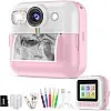 Kids Camera,Instant Print Camera for Kids with 1080P HD Video,Digital Camera with 3 Roll No-Ink Print Paper and 32GB Card,2.4 Inch Screen, Pink Camera Birthday Gifts for Girls 8-10 Years