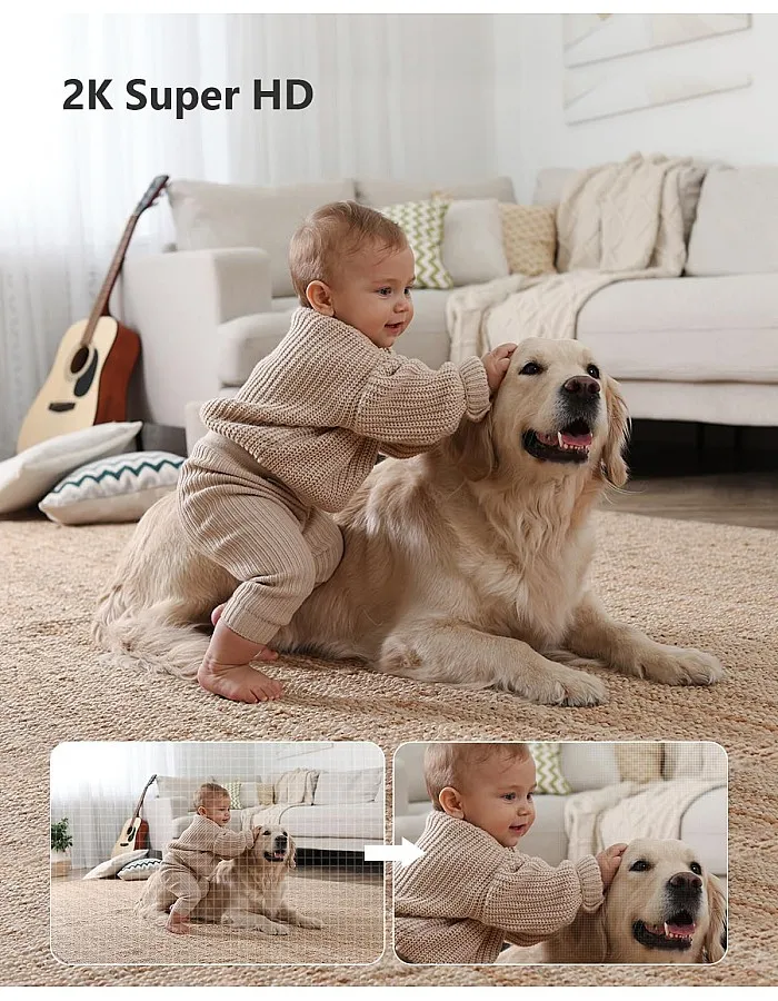 Imou 2K Home Security Surveillance Camera Indoor, 360° Wi-Fi Camera for Indoor with AI Human Detection Motion Tracking Two-Way Talk IR Night Vision Siren for Baby Pet (Ranger 2C)