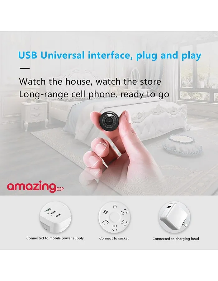 THE PACK Ultra-small 1080P HD Wi-Fi security camera for indoor and outdoor use for kids, pets and nanny, IP camera remote security viewing with iOS and Android mobile app