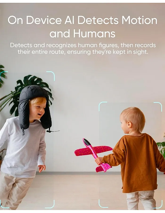 eufy Security Indoor Cam C220, 2K Resolution Security Camera PTZ, Plug-in Security Indoor Camera with 2.4G Wi-Fi, Human/Motion AI, Night Vision, AI Tracking, (1 Year Warranty)