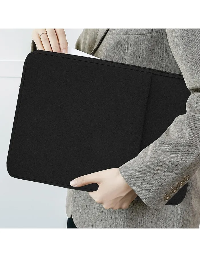 Dyazo Laptop Sleeve 15.6 inch, Durable Shockproof Protective Neoprene Case Cover Carrying Bag Case with Front Pockets Compatible for HP/Crome Book/Asus & other Laptop, Notebook, Black
