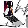 Laptop Holder Stand With Six Angles Adjustable Aluminum Compatible With MacBook,iPad, HP, Dell, Lenovo 10 15.6 - Silver.