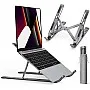 Laptop Holder Stand With Six Angles Adjustable Aluminum Compatible With MacBook,iPad, HP, Dell, Lenovo 10 15.6 - Silver.