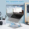 Laptop Stand, Aluminum Computer Stand with Cooling Fan Adjustable Height and 360° Rotatable Compatible with Macbook, Laptops (10-17 Inches)
