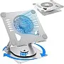 Laptop Stand, Aluminum Computer Stand with Cooling Fan Adjustable Height and 360° Rotatable Compatible with Macbook, Laptops (10-17 Inches)