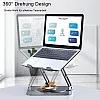 Laptop Stand with 360° Rotating Base, Height-Adjustable Laptop Stand, Ergonomic Notebook Stand, Ventilated Laptop Holder, Compatible with 10-17 Inch MacBook Pro/Air, Dell, Lenovo, Acer, Huawei