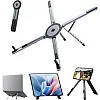 Magnetic Laptop & Mobile Stand – Foldable Adjustable Aluminium Alloy Desk Holder with Strong Suction Grip | Portable Multi-Angle Phone, Tablet & Laptop Stand