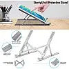 OUGEP Laptop Stand, Portable Foldable Height Adjustable Notebook Stand, Compatible with MacBook Pro Air, iPad, Lenovo, HP All 10-15.6 Inch Tablet (Silver)