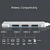 Herfair USB Expander, 4 Ports Type-C to USB 3.0 Adapter, Ultra Slim OTG Dongle Compatible With Windows, MacBook Pro/Air, Chrome - Space Silver