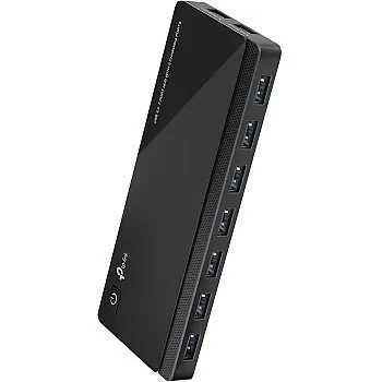 TP-Link USB 3.0 Hub With 7 Data Ports & 2 Smart Charging Ports, Compatible With Windows, Mac, Chrome & Linux OS, Power/Off Button, Adapter