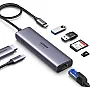 موزع USB نوع C 7 في 1 من يوجرين مع جيجابت ايثرنت 4K @60Hz HDMI، شحن بي دي 100 وات، قارئ بطاقات SD/TF، منفذين USB 3.0، قاعدة USB C متوافقة مع ماك M1، M2، اي باد، آ