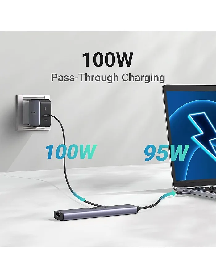 UGREEN Revodok 5-in-1 USB-C Hub with 4K HDMI, 100W Power Delivery, 3 USB-A Data Ports, USB C Hub Multiport Adapter