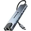 USB C Hub Ethernet HDMI Adapter, 8 in 1 USB C Docking Station with 4K HDMI, RJ45 Ethernet, SD/TF Card Reader, USB 3.0/2.0, PD 100W, USB C, LAN USB C Dongle for MacBook Pro/Air, iPad Pro, XPS, etc
