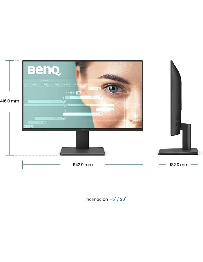 BenQ GW2491 23.8” 1080p FHD 100Hz IPS Eye-Care Monitor, HDMI, DisplayPort, 1080x1920, Ultra Slim Bezel, TUV-Certified, Flicker-free, Low Blue Light Plus, Eye-CareU, 3 Years Warranty