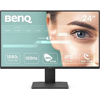 BenQ GW2491 23.8” 1080p FHD 100Hz IPS Eye-Care Monitor, HDMI, DisplayPort, 1080x1920, Ultra Slim Bezel, TUV-Certified, Flicker-free, Low Blue Light Plus, Eye-CareU, 3 Years Warranty