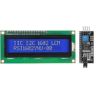 LCD1602 I2C Display Module with Blue Backlight – 2x16 LCD Screen with I2C-Adapter