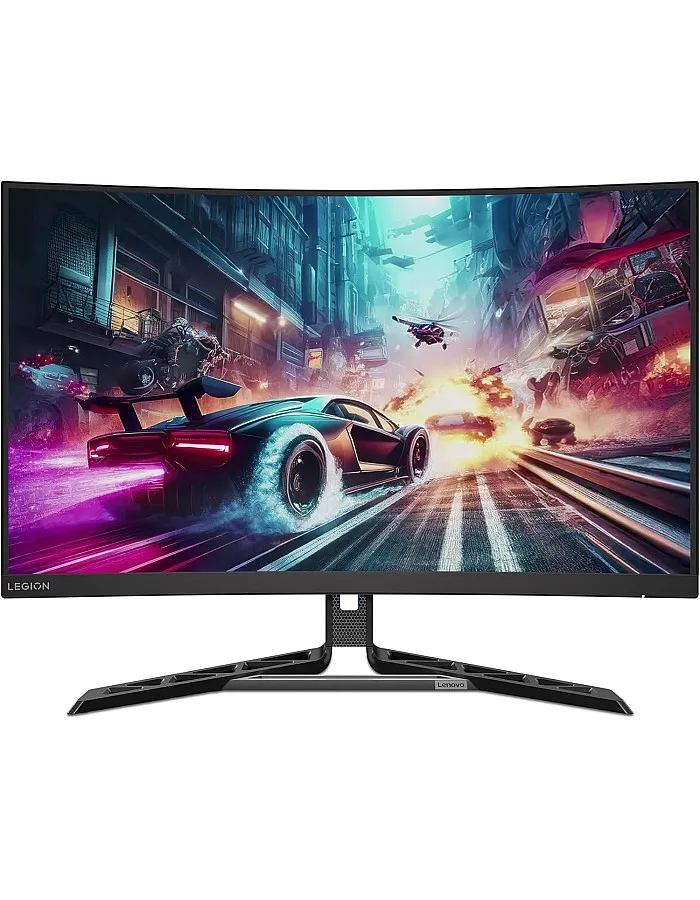 شاشة ألعاب لينوفو منحنية ليجن R32qc-30 مقاس 31.5 بوصة QHD 2560×1440 بتردد 180 هرتز و350 وحدة مضيئة في البكسل ووقت استجابة 0.5 مللي ثانية ومنفذ HDMI ومنفذ عر