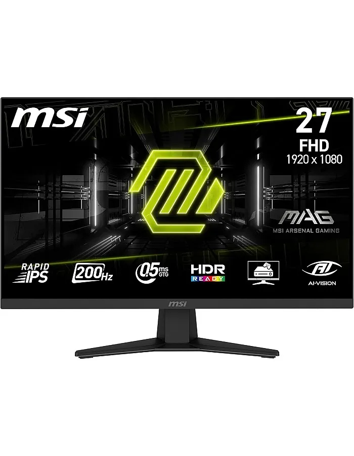 MSI MAG 274F 27-Inch FHD 1920x1080 Gaming Monitor - Rapid IPS, 200Hz, 0.5ms, HDR Ready, Eye Care, HDMI 2.0b, DP 1.2a, Frame-Less, Tilt-Adjustable, Vesa Mount, Black